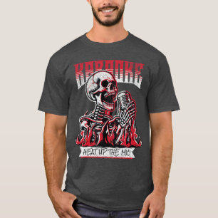 Karaoke Punk Rock Heizt Das Mikro Skeleton T-Shirt