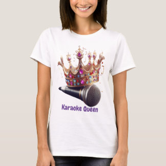 Karaoke Queen Crown and Microphone T - Shirt