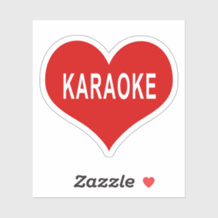 KARAOKE Rotes Herz Vinyl Aufkleber