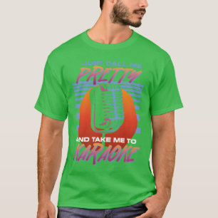 Karaoke Sänger 80er Retro Einfach Familie anrufen T-Shirt