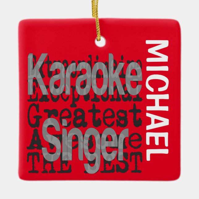 Karaoke Singer Extraordinaire CUSTOM Keramikornament (Vorderseite)