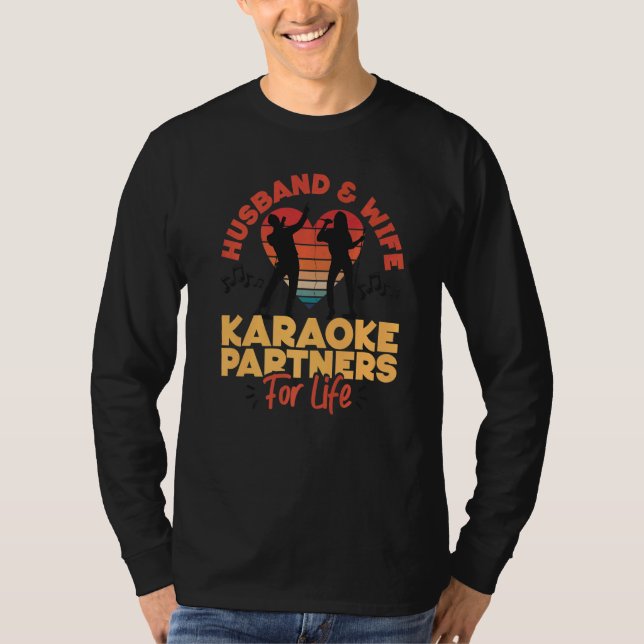Karaoke Singer Husband Wife Marriage Wedding 80s R T-Shirt (Vorderseite)