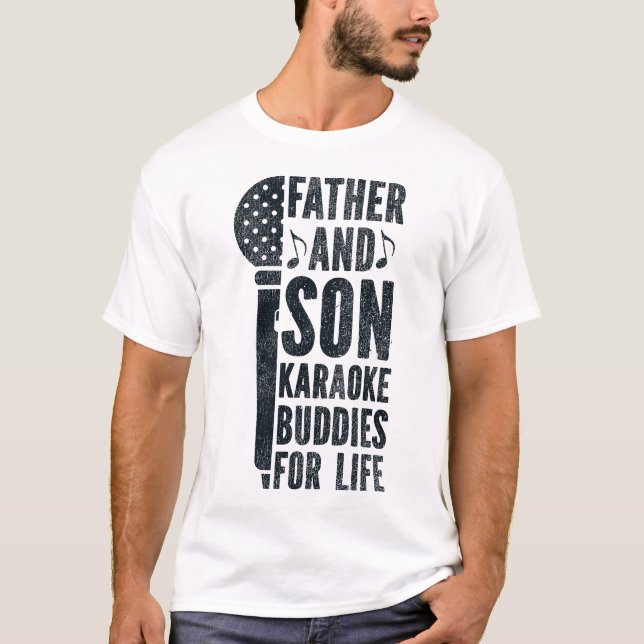 Karaoke Singer Vater und Sohn Karaoke Buddies für T-Shirt (Vorderseite)