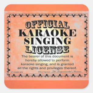 Karaoke Singing License Square Aufkleber