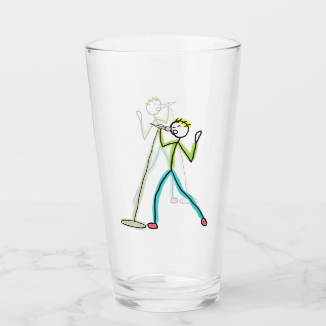 Karaoke Singing Stickman Glas (Vorderseite)