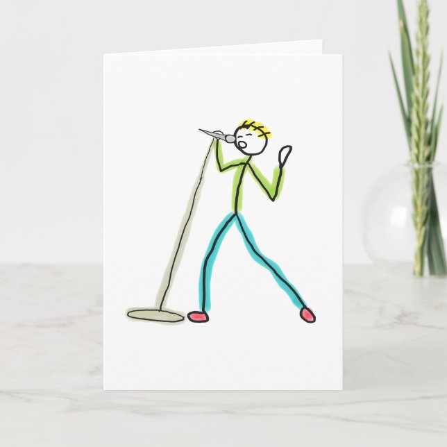 Karaoke Singing Stickman Karte (Vorderseite)