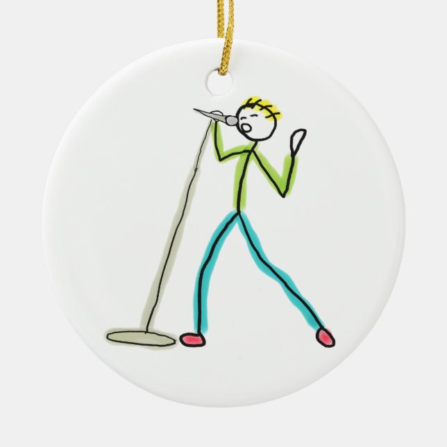 Karaoke Singing Stickman Keramik Ornament (Vorne)