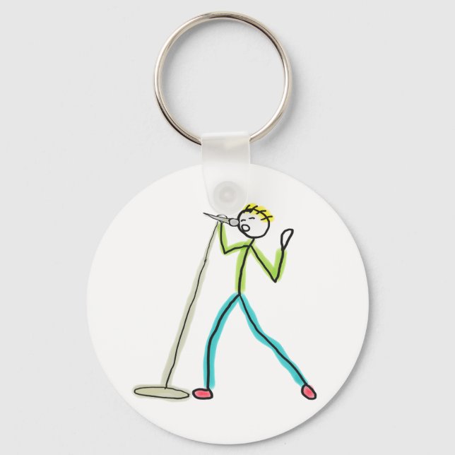 Karaoke Singing Stickman Schlüsselanhänger (Vorderseite)
