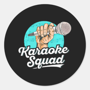 Karaoke Squad für Karaoke-Sänger Runder Aufkleber