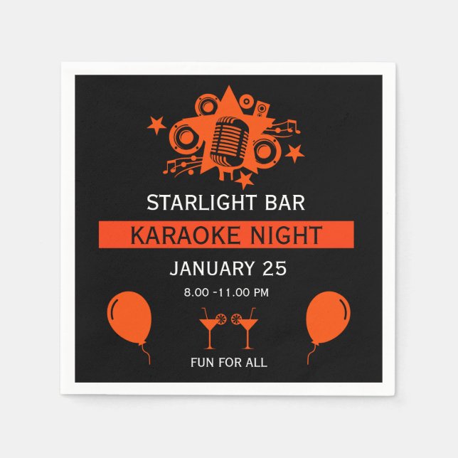 Karaoke Werbeaktion Wall Serviette (Vorderseite)