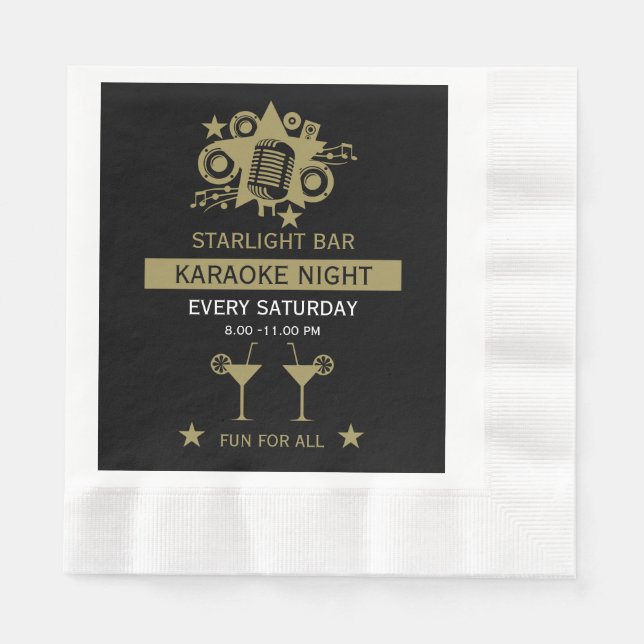 Karaoke Werbeaktion Wall Serviette (Vorderseite)