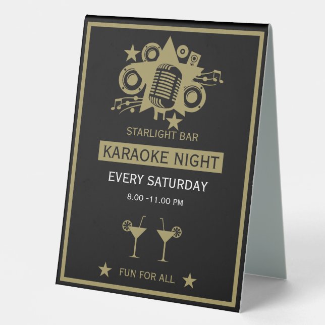 Karaoke Werbeaktion Wall Tischaufsteller (Vorderseite)