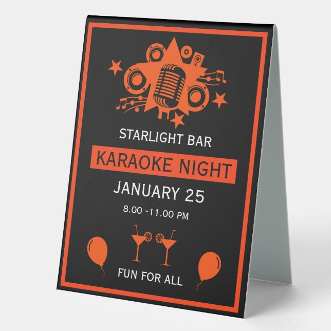 Karaoke Werbeaktion Wall Tischaufsteller (Vorderseite)
