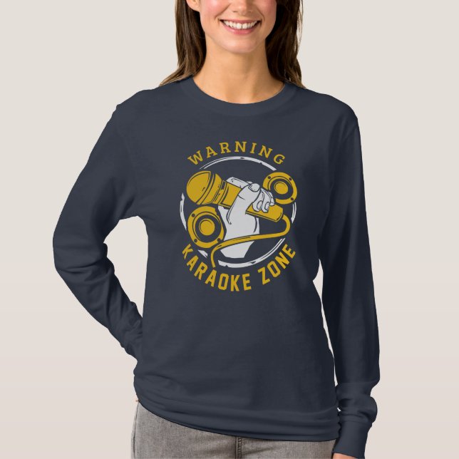 Karaoke Zone Singer Musiker T-Shirt (Vorderseite)