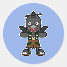 Karasu-tengu, der japanische Crow-Krieger Runder Aufkleber