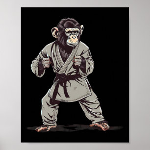 Karate-Affe-Kickboxen-Judo-Jiu-Jitsu-Mma-Martia Poster