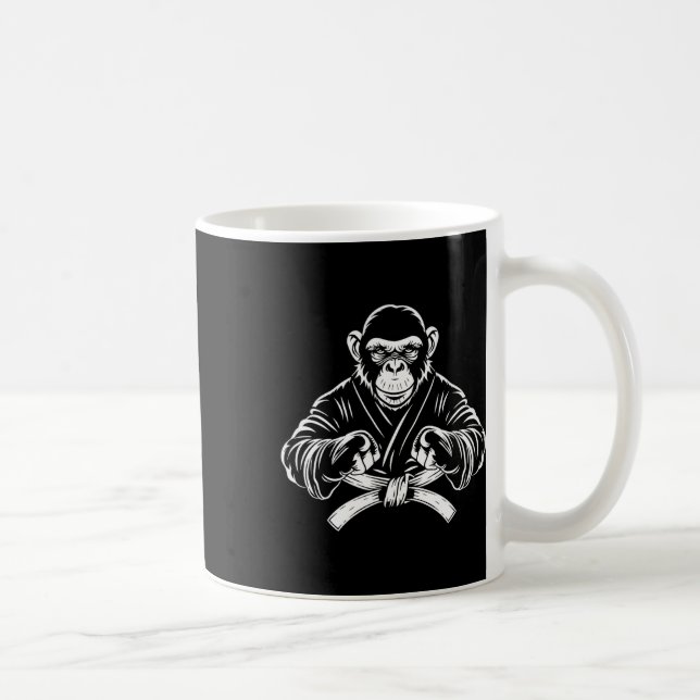Karate-Affe Zeichnung Kickboxen Jiu-Jitsu Mma Mar Kaffeetasse (Rechts)