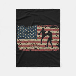 Karate Amerika Flagge Geschenk Stolz Mma Takewando Fleecedecke
