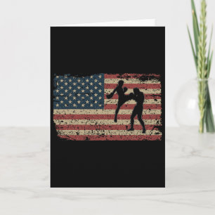 Karate Amerika Flagge Geschenk Stolz Mma Takewando Karte