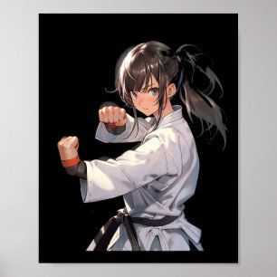 Karate Anime Girl Taekwondo Kampfkünste Poster