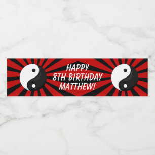 Karate Anniversaire Étiquette de bouteille d'eau