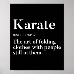 Karate Art der Faltenkleidung mit Menschen in ihne Poster