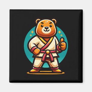 Karate-Bär perfekte Pose Daumen hoch Magnet