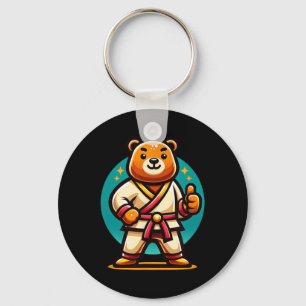 Karate Bear Perfekte Pose stürzt hoch Schlüsselanhänger