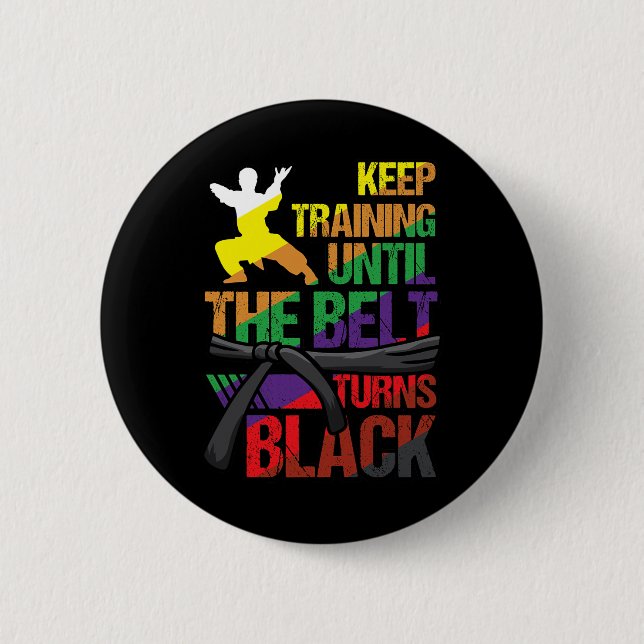 Karate Behielt Training, bis der Gürtel schwarze M Button (Vorderseite)