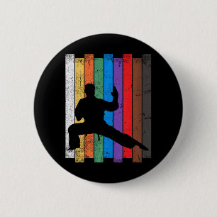 Karate Bel Karate Silhouette Martial Arts Button