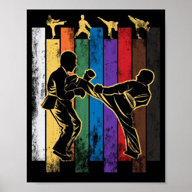 Karate Belt Silhouette Martial Arts Sport Poster (Vorne)