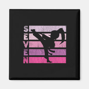 Karate Birthday 7 Year Taekwondo Girl 7th Bir Magnet