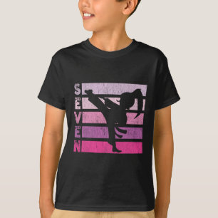 Karate Birthday 7 Year Taekwondo Girl 7th Bir T-Shirt