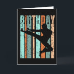 Karate Birthday Mens Kids Boys Retro Vintage Karte<br><div class="desc">These karate themed clothing for men and boys are super cool. Featuring a sports silhouette of a man or boy playing football in a retro blue styled design graphic. They are trendy, unique, cool and cute. These sporty gifts for men are cool. If you like retro items for your son...</div>