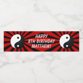 Karate Birthday Party Water Flasche Label