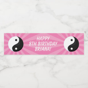 Karate Birthday Party Water Flasche Label Girl