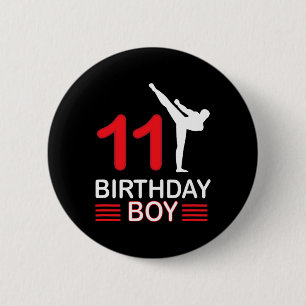 Karate Birthday T-Shirt Boy Gift Kinder Taekwondo Button