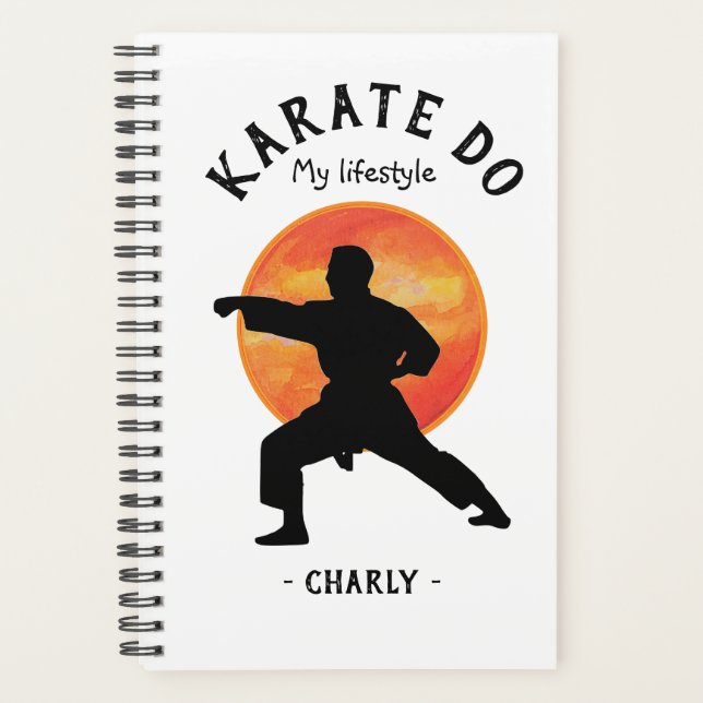 Karate Black Silhouette Lever le soleil hebdomadai (Devant)