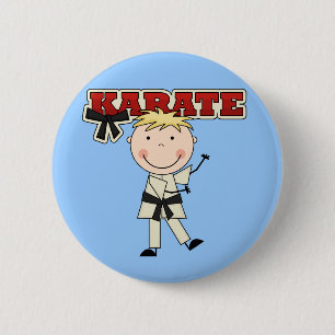 KARATE - blonde Jungen-T-Shirts und Geschenke Button