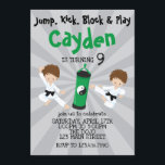Karate Boy Birthday Einladung Green<br><div class="desc">Junge Karate Geburtstagsparty laden grün ein</div>