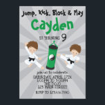 Karate Boy Birthday Einladung Green<br><div class="desc">Junge Karate Geburtstagsparty laden grün ein</div>