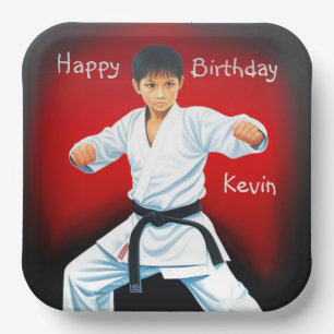 Karate Boy Birthday Pappteller