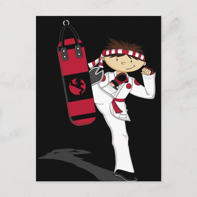 Karate Boy Postcard Postkarte (Vorderseite)