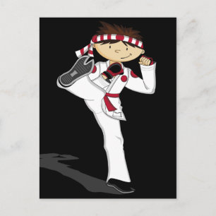 Karate Boy Postcard Postkarte