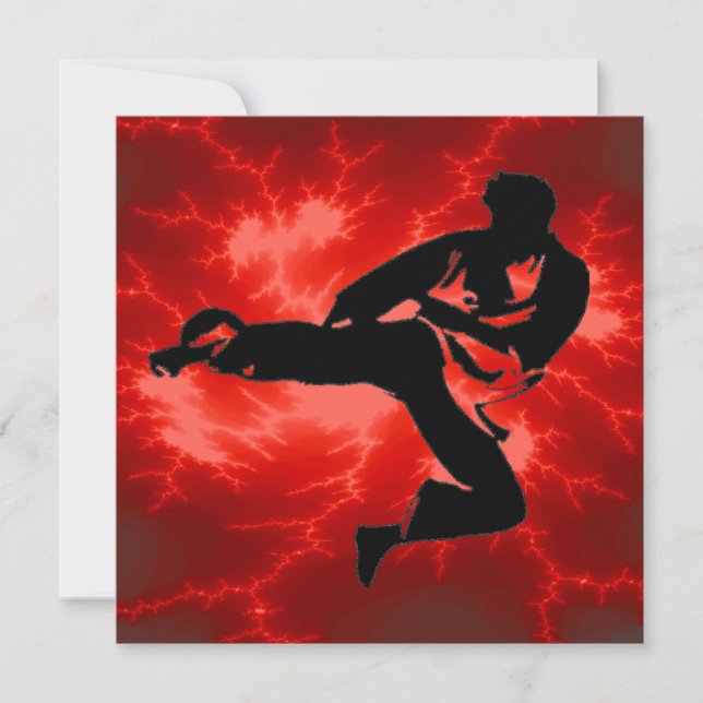 Karate Boys Geburtstagsparty Einladung (Vorderseite)