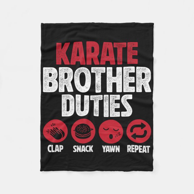 Karate Brother Duties Karate Bro Fleecedecke (Vorderseite)