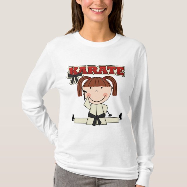 KARATE - brünette Mädchen-T - Shirts und Geschenke (Vorderseite)