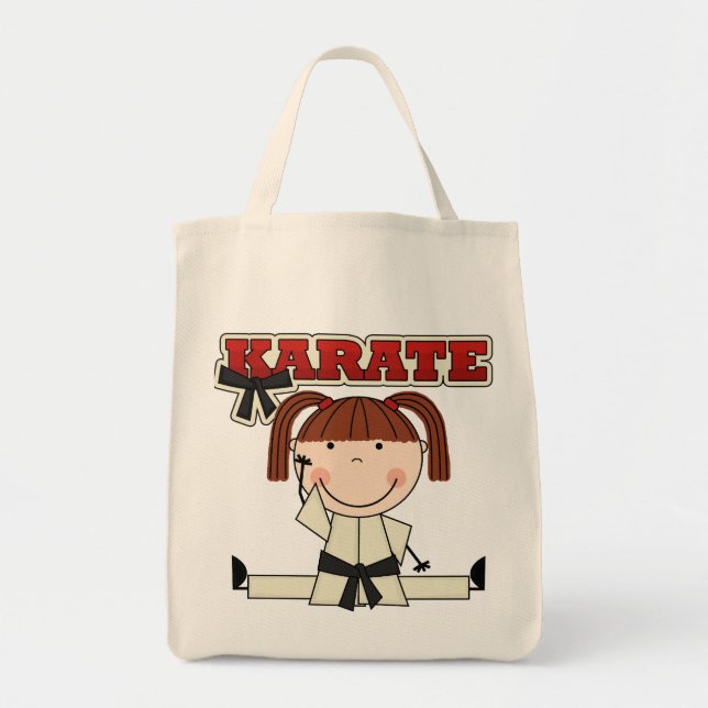 KARATE - brünette Mädchen-T - Shirts und Geschenke Tragetasche (Vorne)