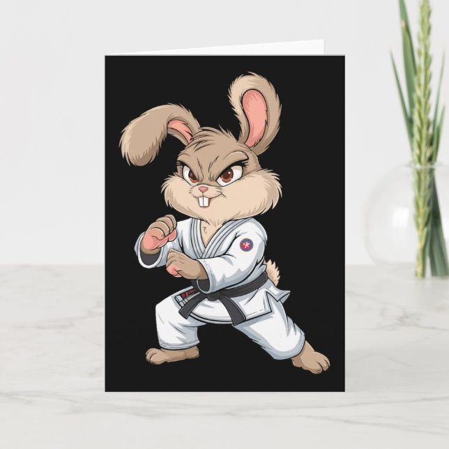 Karate Bunny Martial Arts Rabbit Funny für Kinder  Karte (Vorderseite)