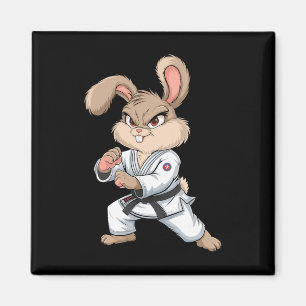 Karate Bunny Martial Arts Rabbit Funny für Kinder Magnet